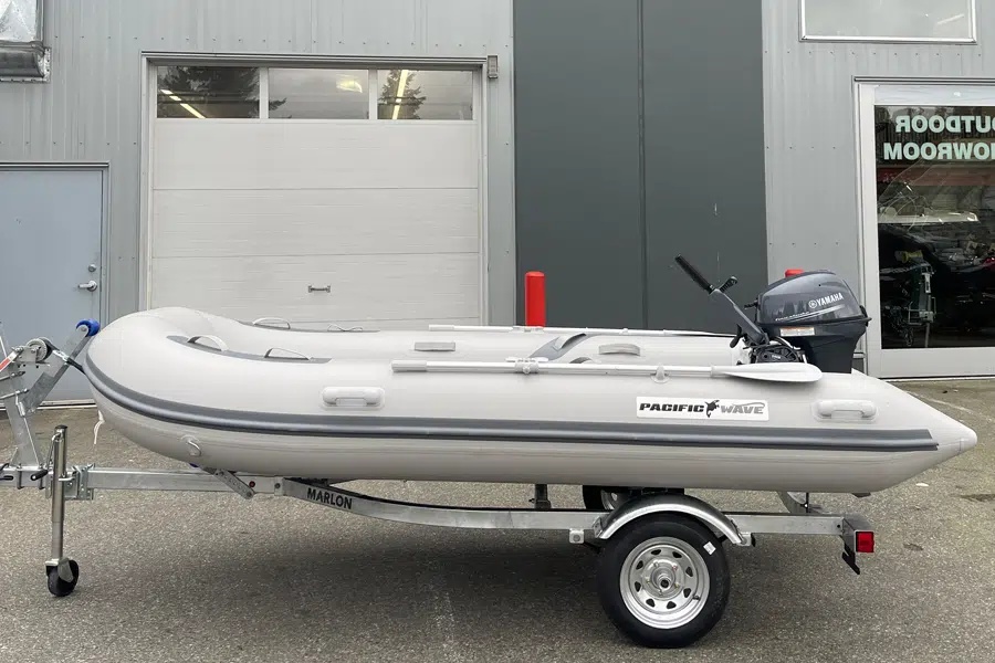 inflatable boat on trailer